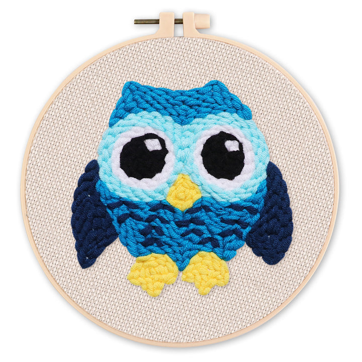 Punch Needle 20x20 Blaue Eule