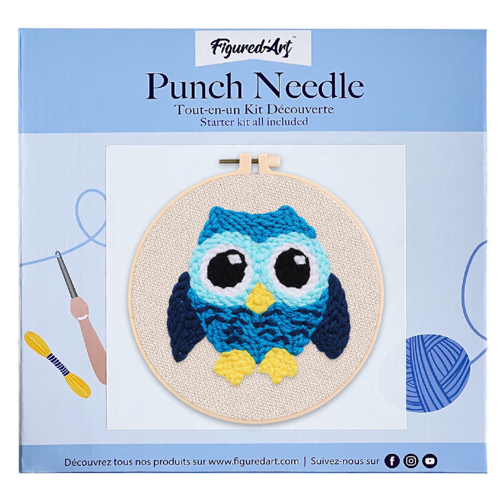 Punch Needle 20x20 Blaue Eule