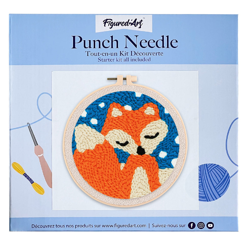 Punch Needle 20x20 Fuchs im Schnee