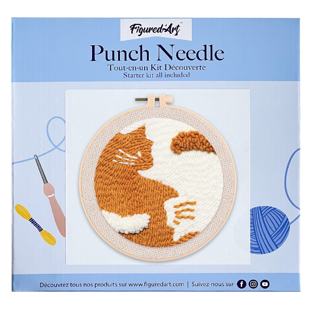 Punch Needle 20x20 Katzen