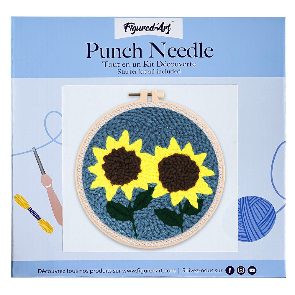 Punch Needle 20x20 Sonnenblumen - Kidis Art