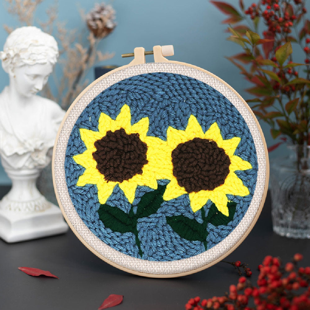 Punch Needle 20x20 Sonnenblumen
