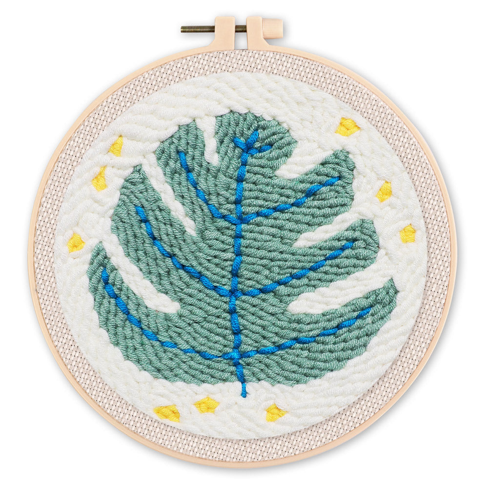 Punch Needle 20x20 Grünes Blatt - Kidis Art