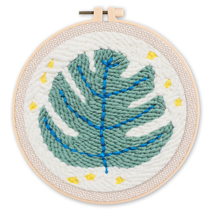 Punch Needle 20x20 Grünes Blatt