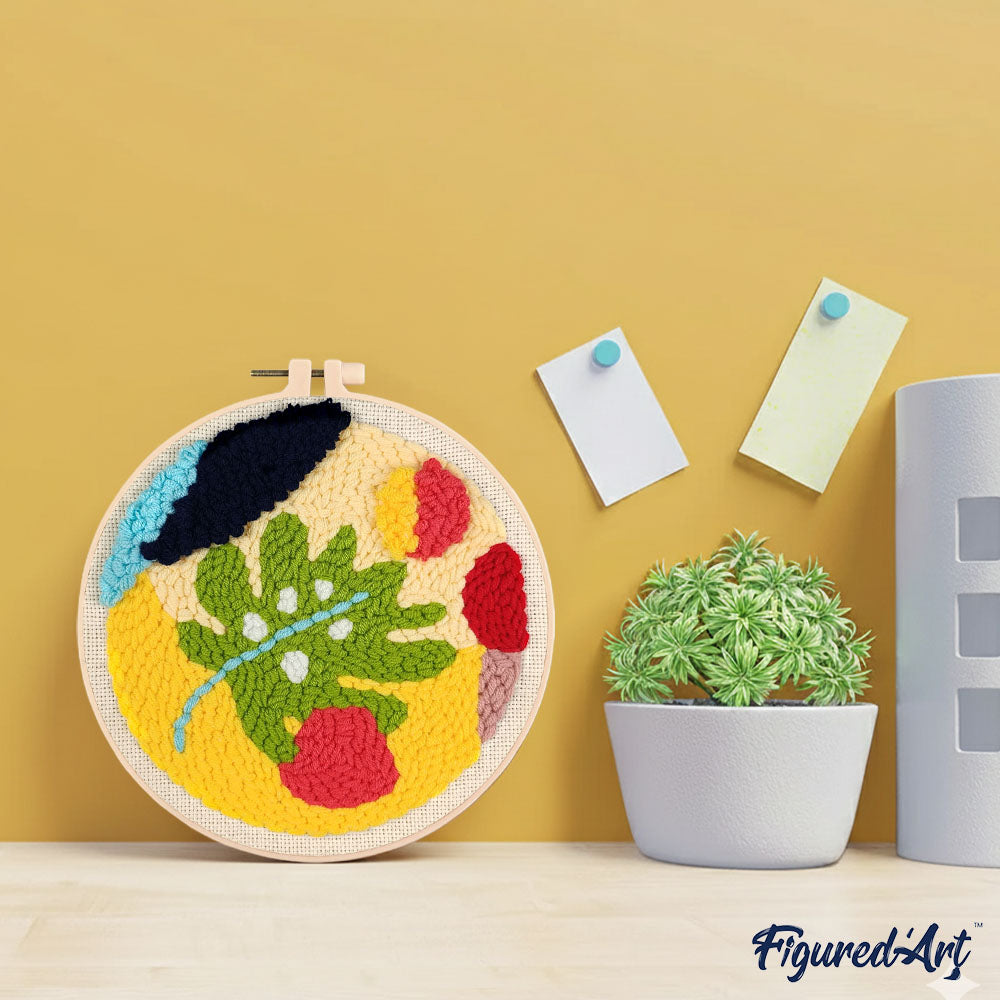 Punch Needle 20 x 20 cm Herbstblatt - Kidis Art