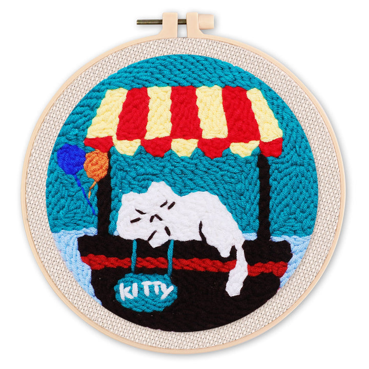 Punch Needle 20x20 Schläfrige Katze