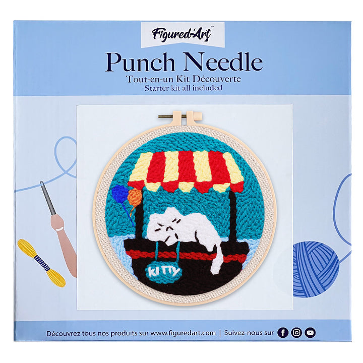 Punch Needle 20x20 Schläfrige Katze