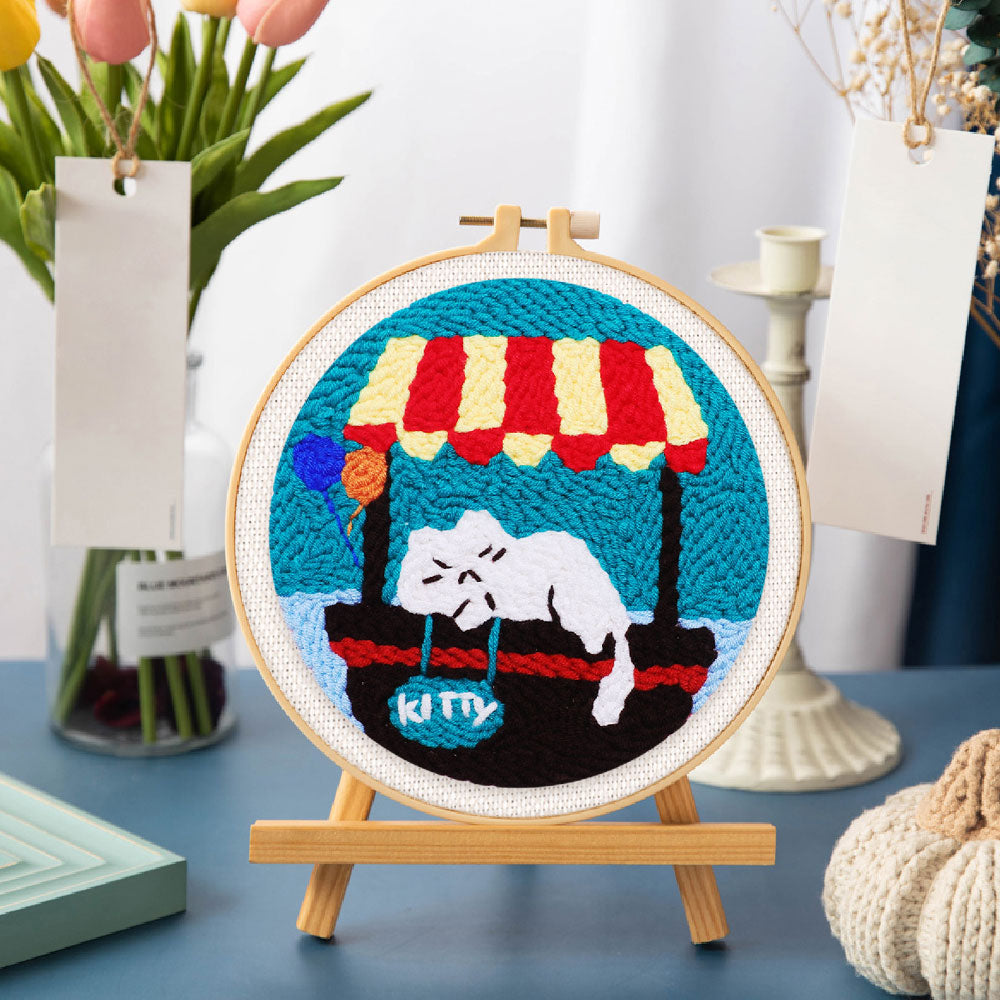 Punch Needle 20x20 Schläfrige Katze