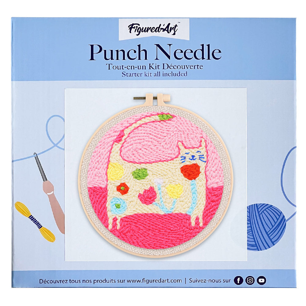 Punch Needle 20x20 Blumenkatze - Kidis Art