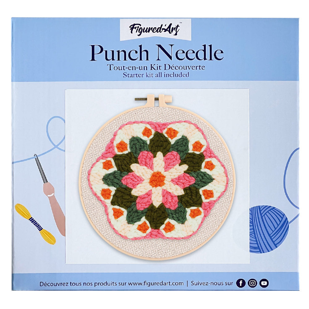 Punch Needle 20x20 Blumenkrone