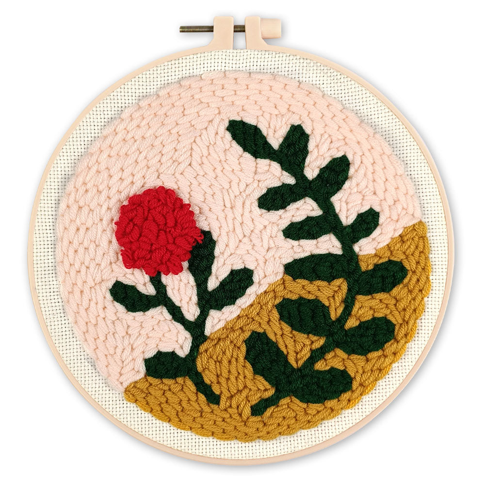 Punch Needle 20 x 20 cm Zweig und Rose