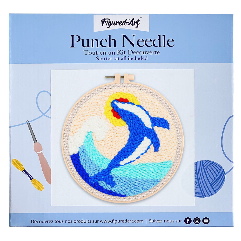 Punch Needle 20x20 Orca und Welle - Kidis Art