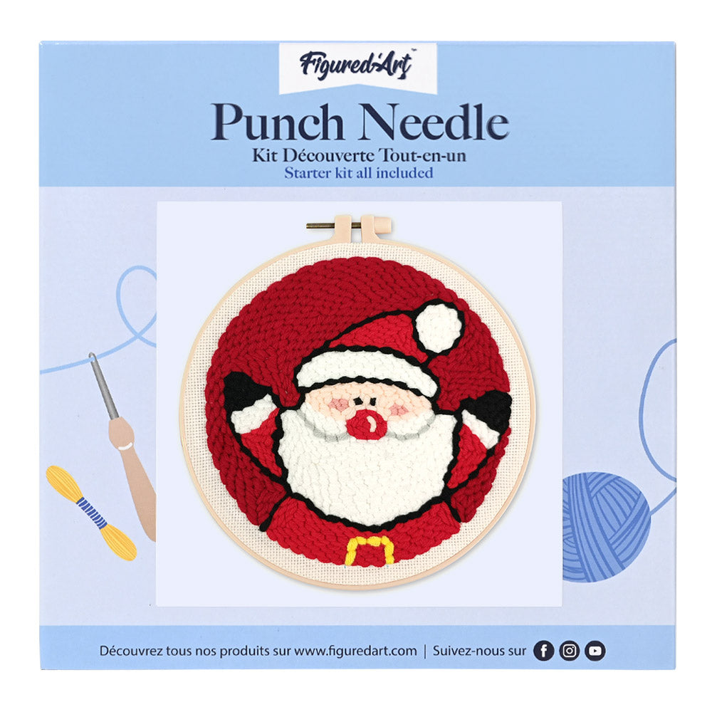 Punch Needle 20 x 20 cm Weihnachtsmann - Kidis Art