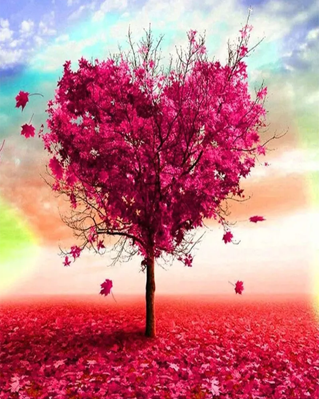 Kreuzstich 32x40cm – Herzbaum