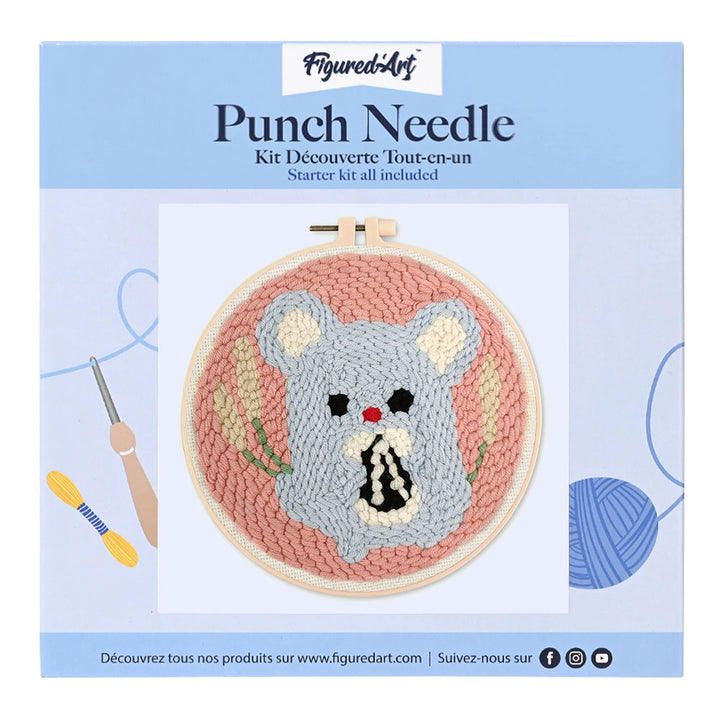 Punch Needle 20 x 20 cm Niedliche Maus 