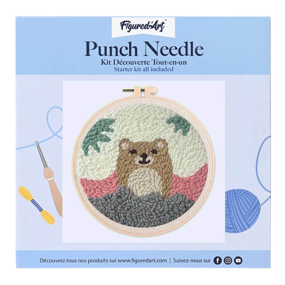 Punch Needle 20 x 20 cm Kleiner Bär - Kidis Art