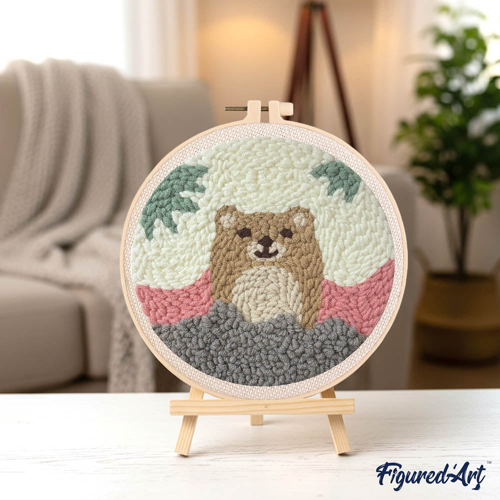 Punch Needle 20 x 20 cm Kleiner Bär - Kidis Art