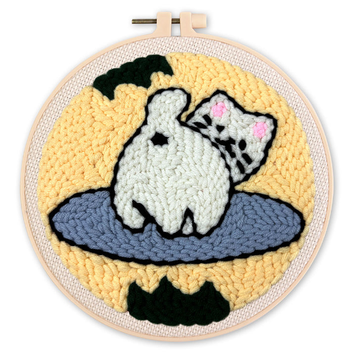 Punch Needle 20 x 20 cm Verspielte Katze