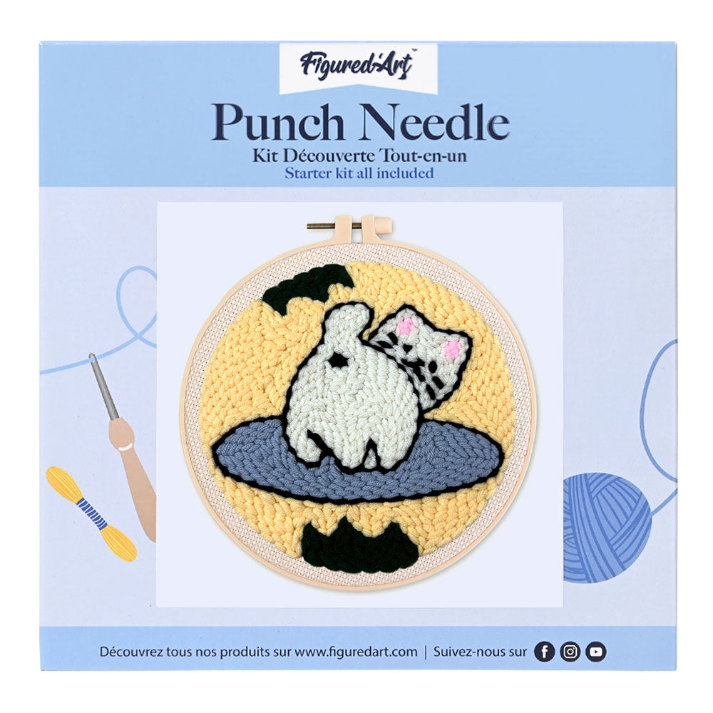 Punch Needle 20 x 20 cm Verspielte Katze