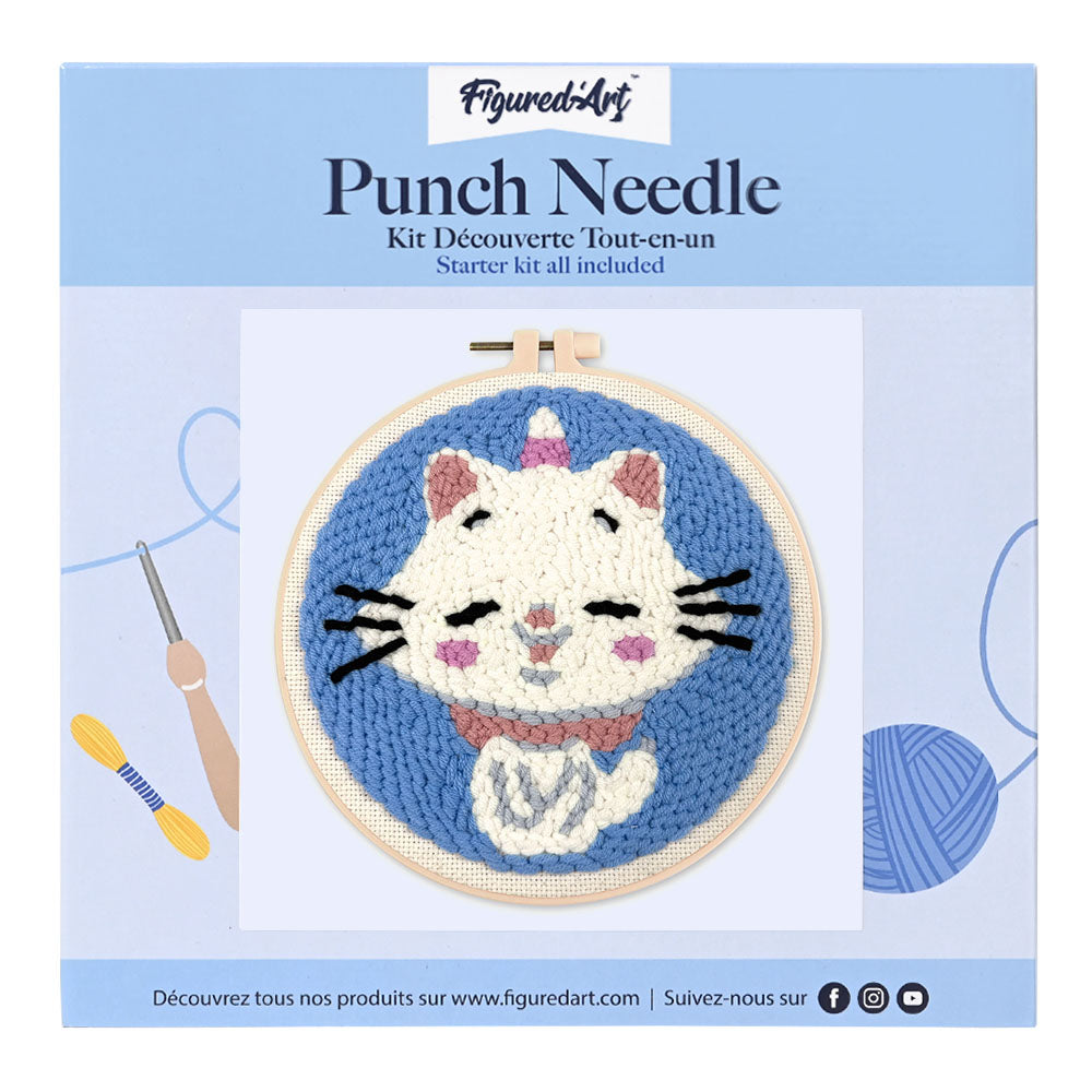 Punch Needle 20 x 20 cm Einhornkatze - Kidis Art