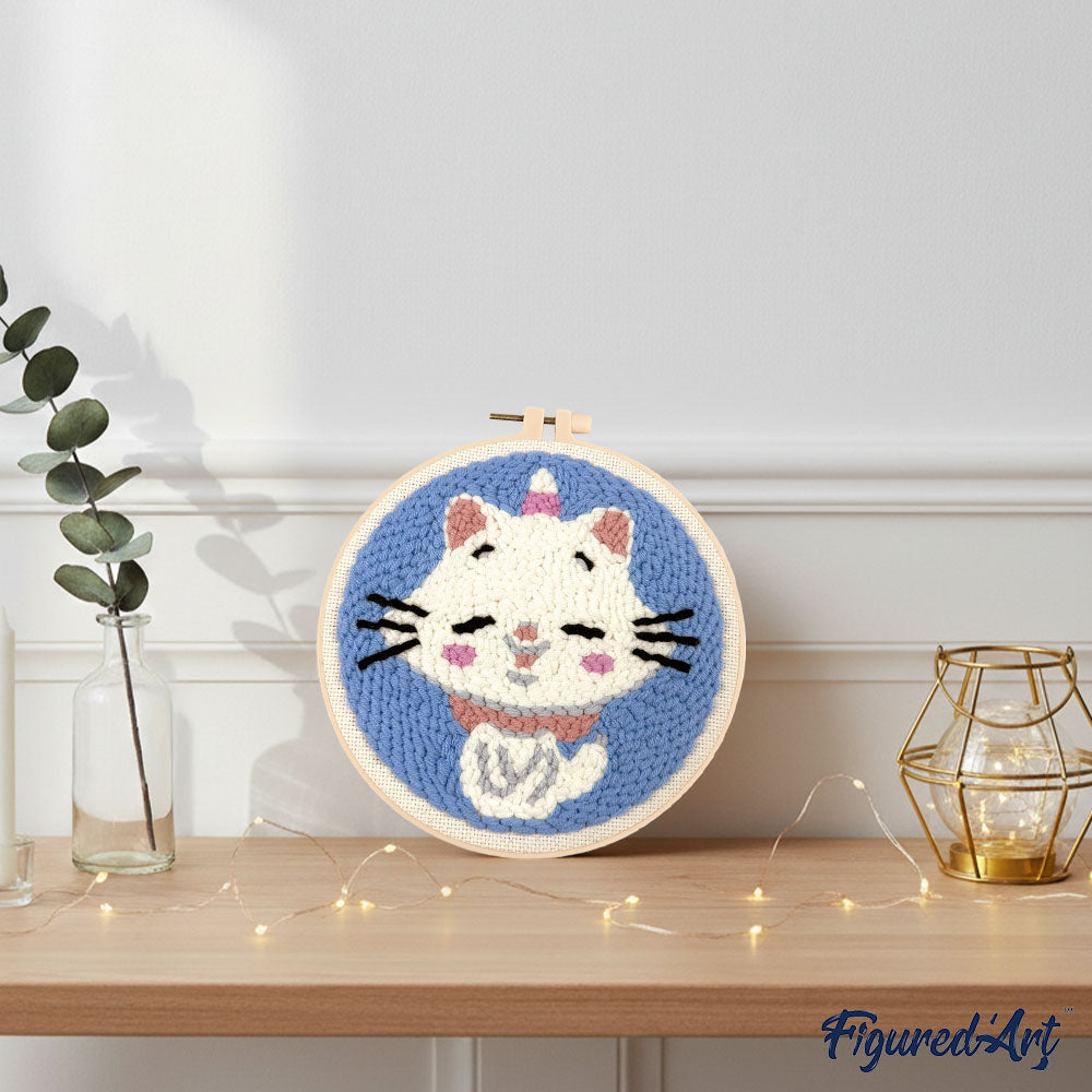 Punch Needle 20 x 20 cm Einhornkatze - Kidis Art