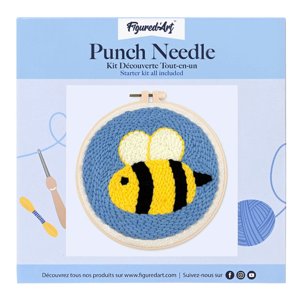 Punch Needle 20 x 20 cm Niedliche Biene - Kidis Art