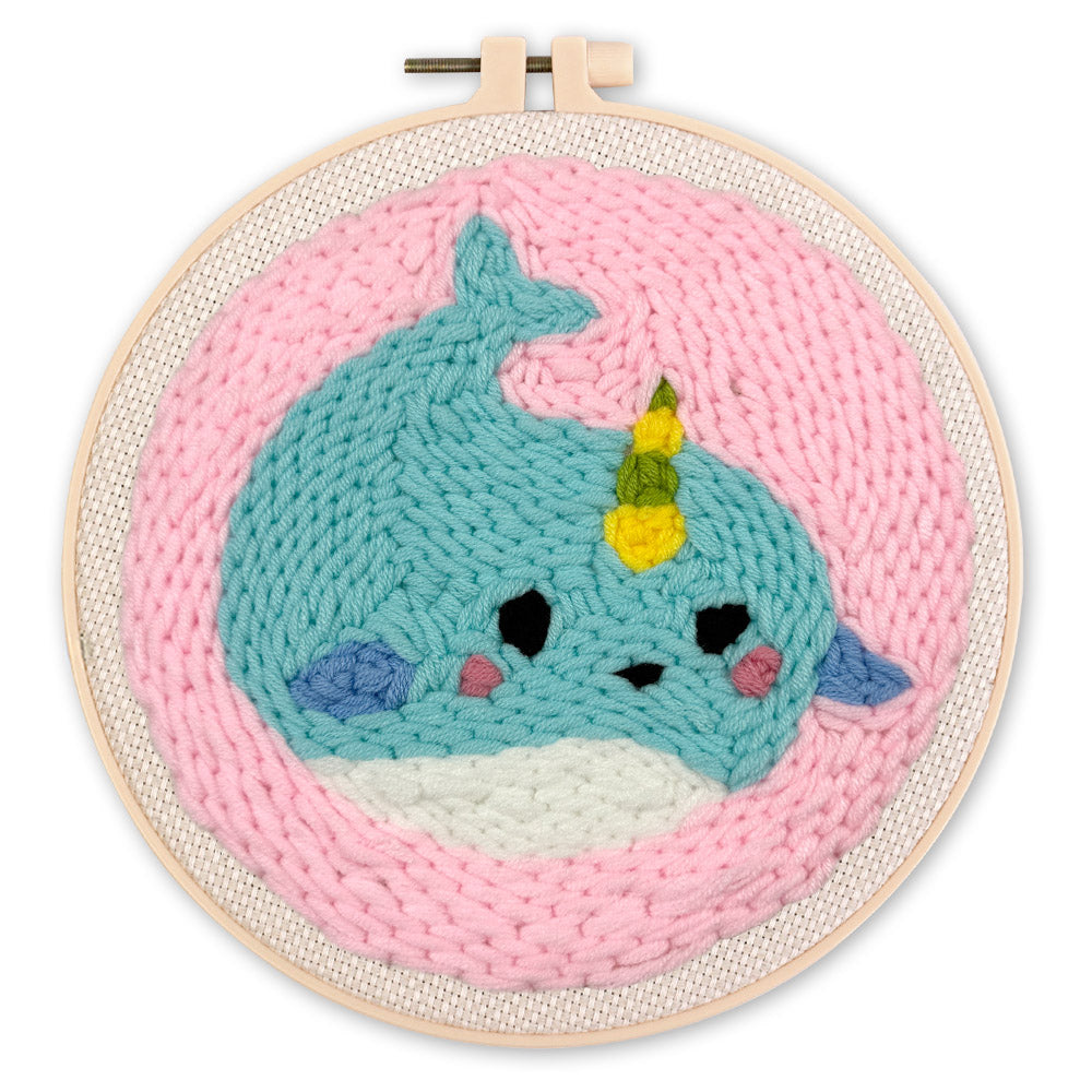 Punch Needle 20 x 20 cm Niedlicher Wal - Kidis Art