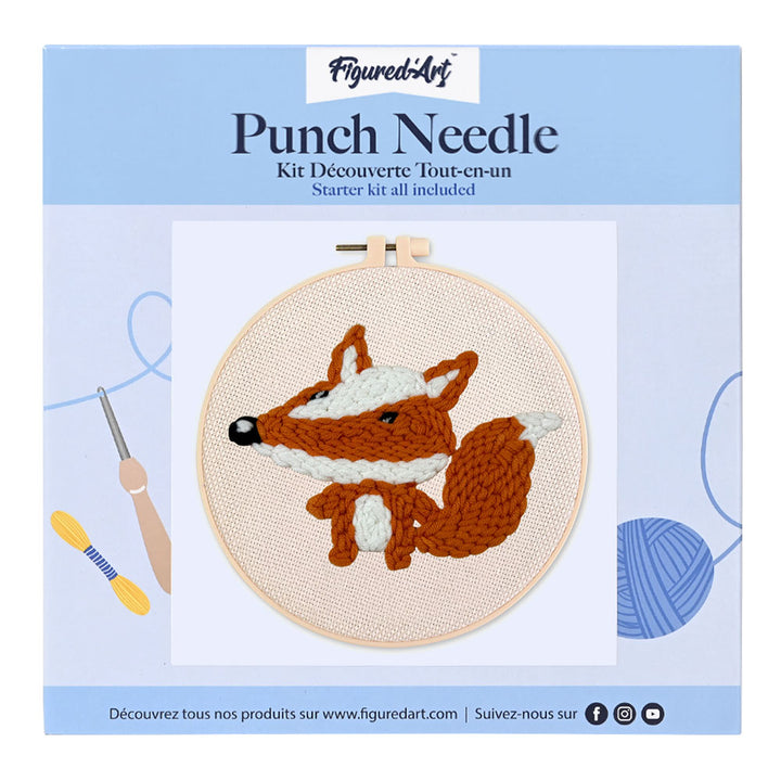 Punch Needle 20 x 20 cm  Niedlicher Fuchs