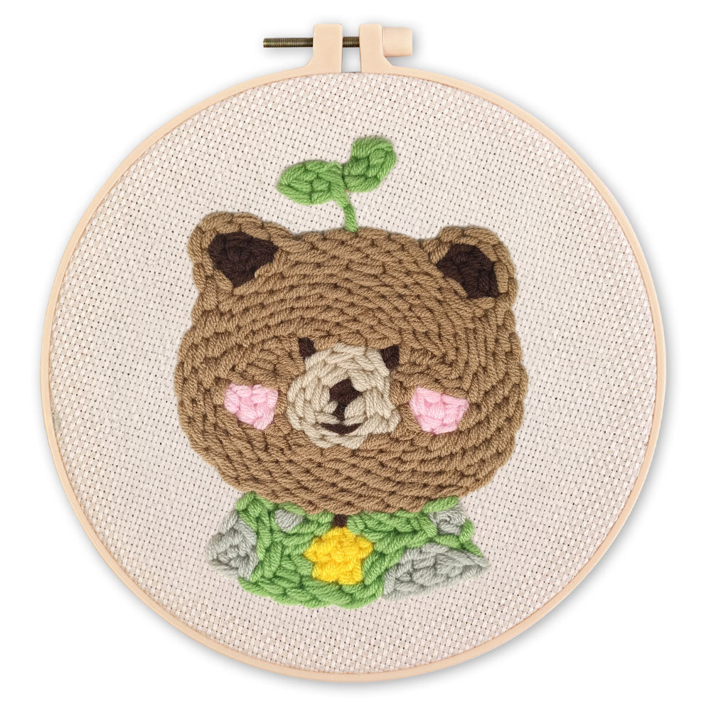 Punch Needle 20 x 20 cm Brauner Bär 2 - Kidis Art