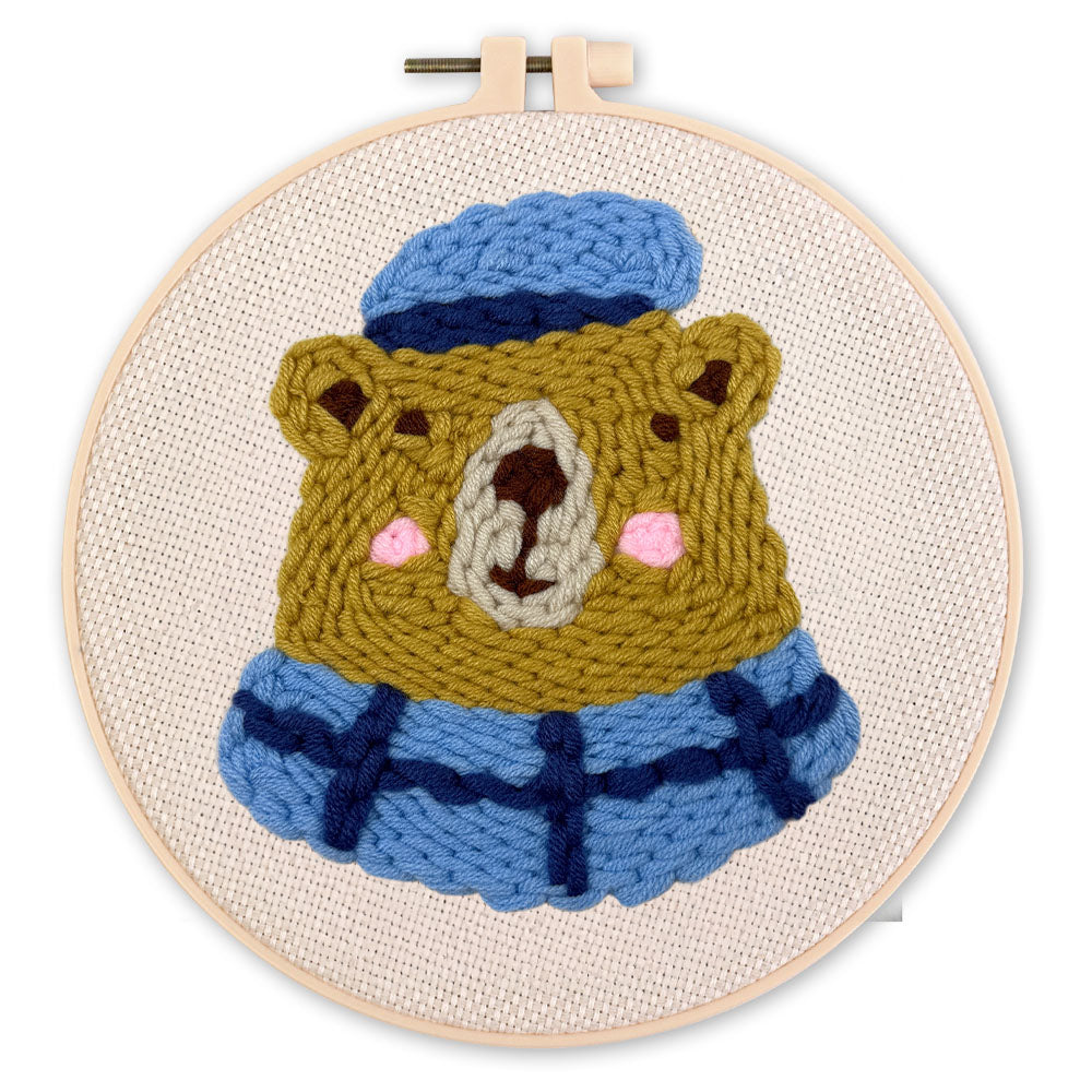 Punch Needle 20 x 20 cm Brauner Bär 3 - Kidis Art