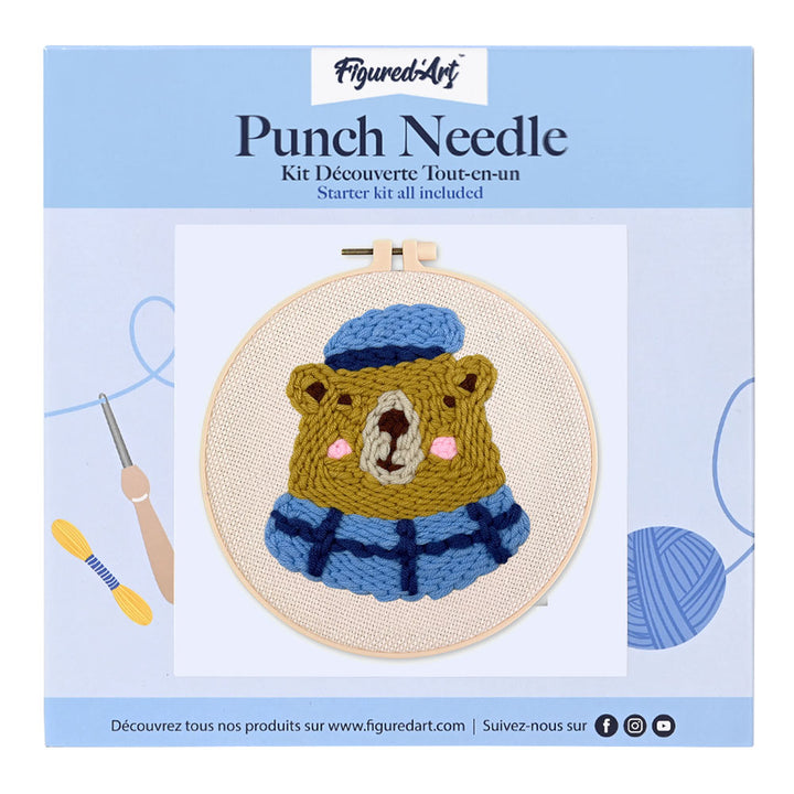 Punch Needle 20 x 20 cm Brauner Bär 3