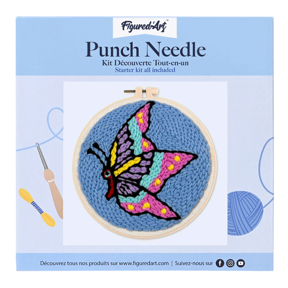Punch Needle 20 x 20 cm Schmetterling - Kidis Art