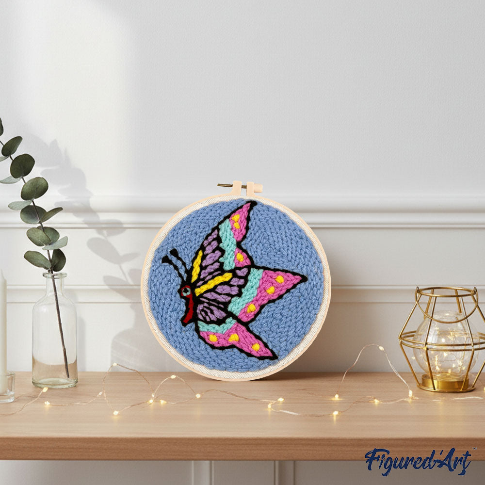 Punch Needle 20 x 20 cm Schmetterling 