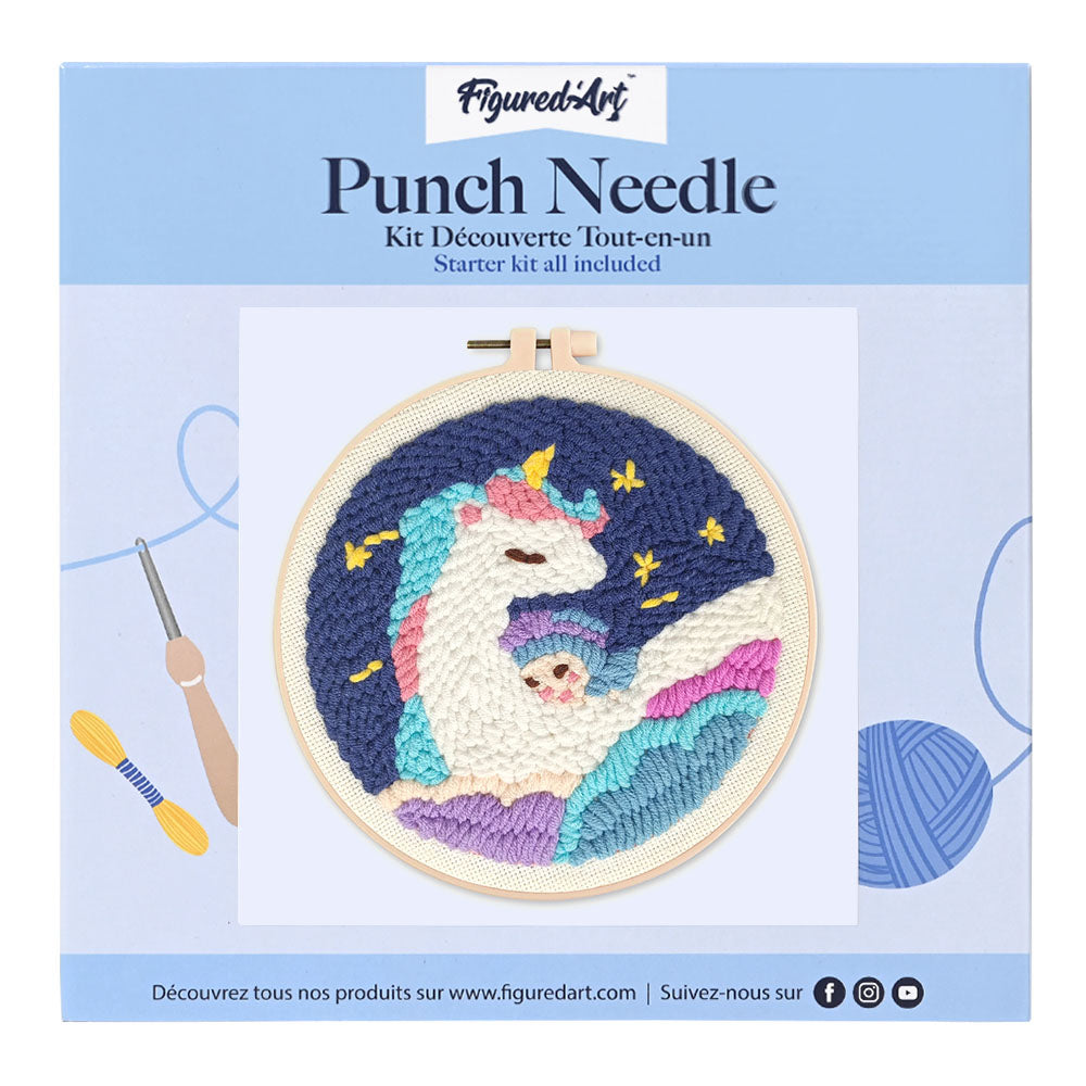Punch Needle 20 x 20 cm  Einhorn und Baby - Kidis Art
