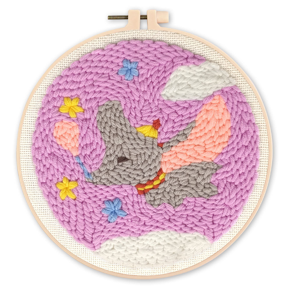 Punch Needle 20 x 20 cm Fliegender Elefant - Kidis Art