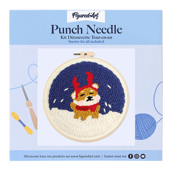 Punch Needle 20 x 20 cm Rentierhund 