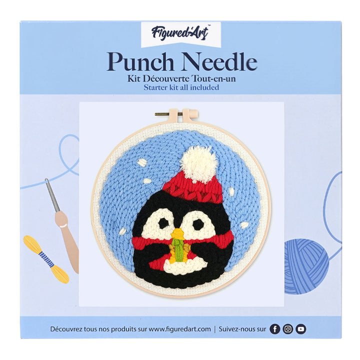 Punch Needle 20 x 20 cm Weihnachtspinguin 