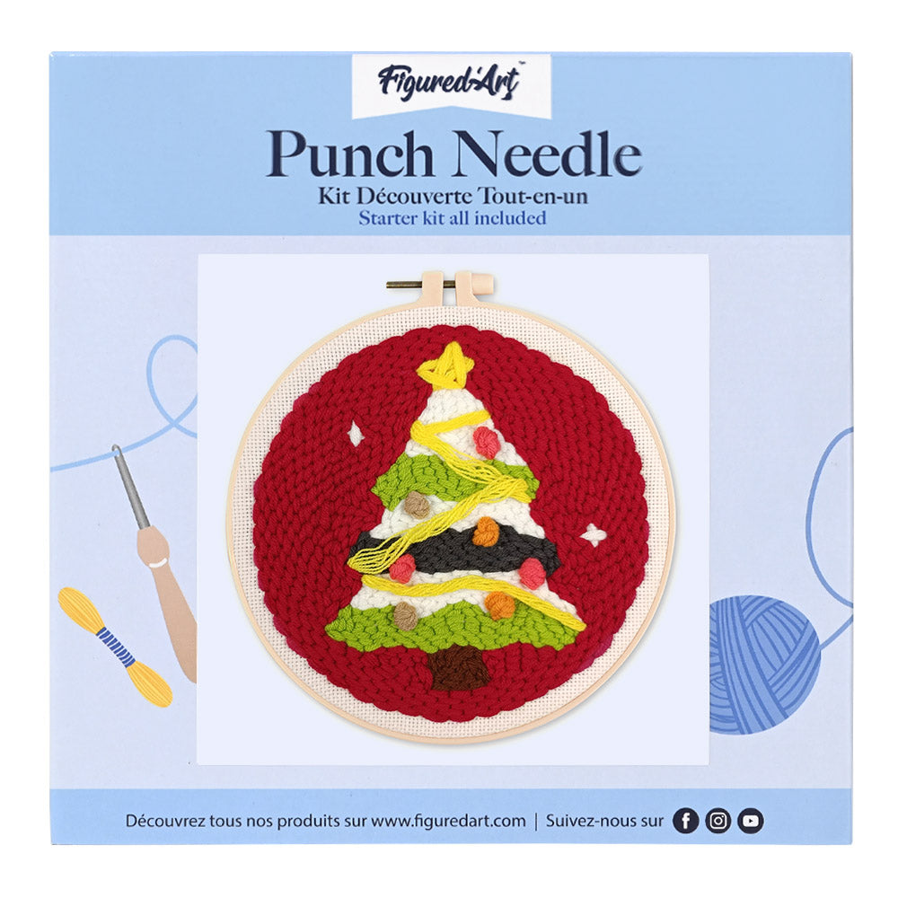 Punch Needle 20 x 20 cm Weihnachtsbaum 3 - Kidis Art