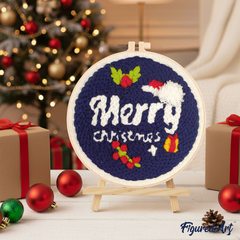 Punch Needle 20 x 20 cm Frohe Weihnachten