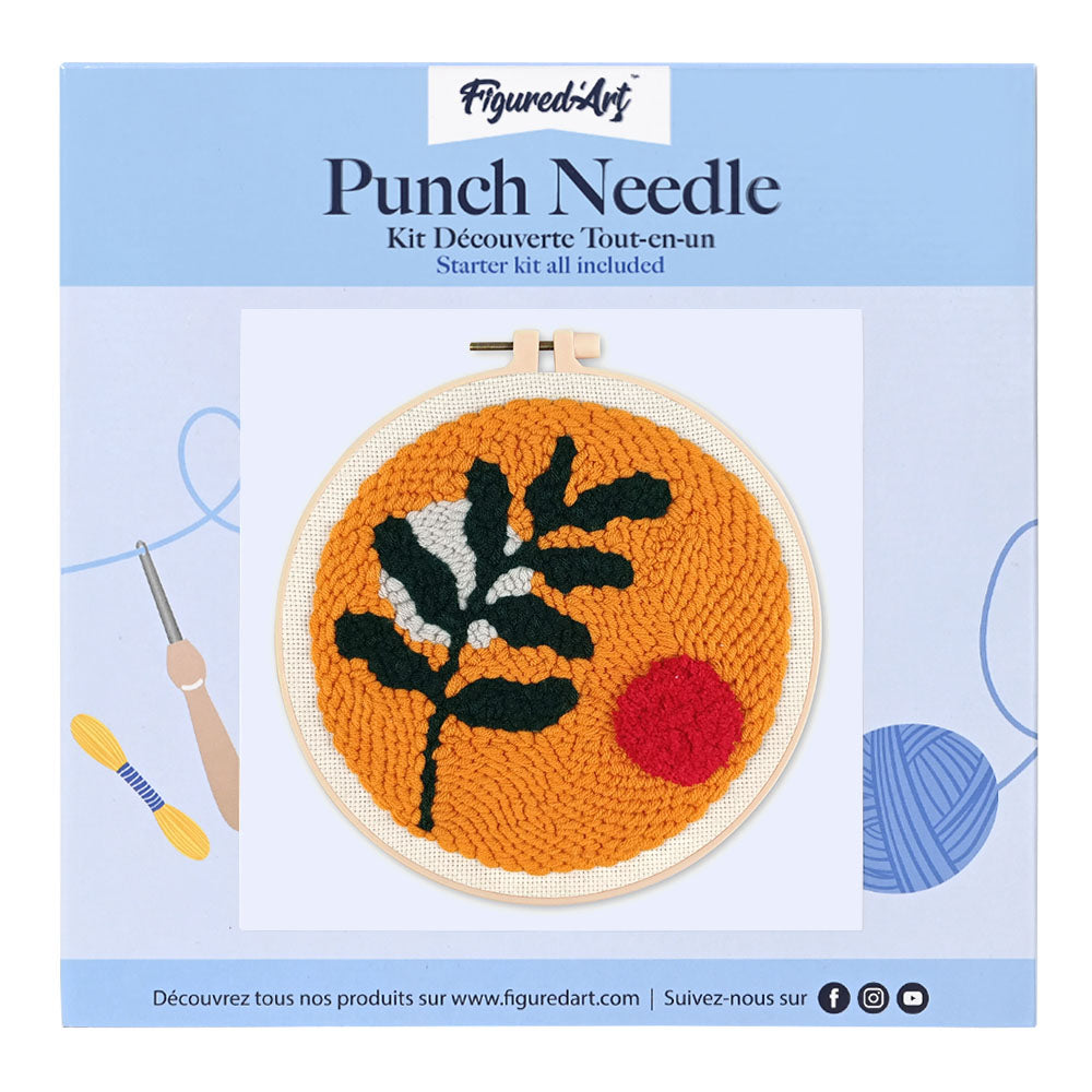Punch Needle 20 x 20 cm Botanic Abstrait 1