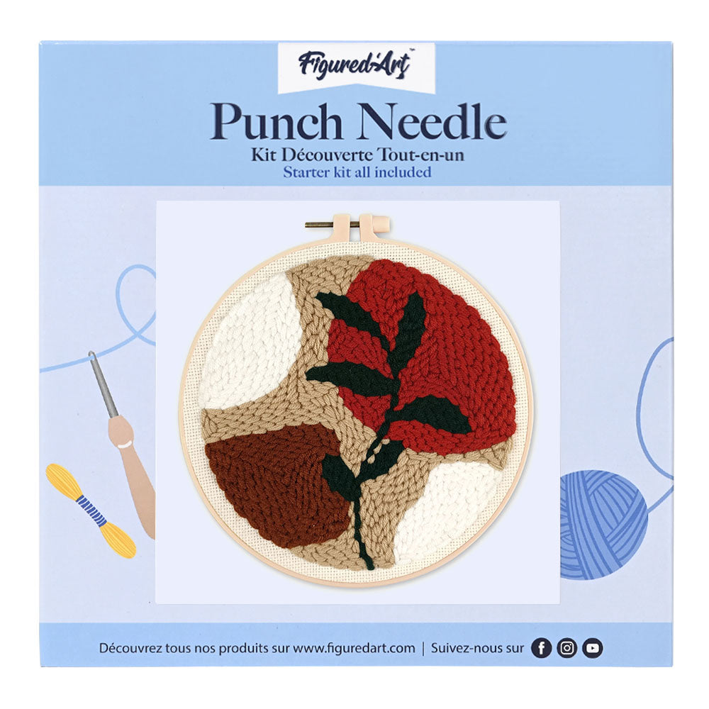 Punch Needle 20 x 20 cm Botanic Abstrait 3 - Kidis Art