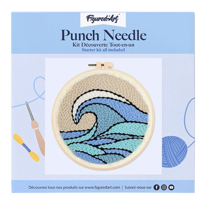 Punch Needle 20 x 20 cm Große Welle