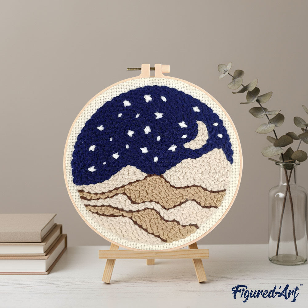 Punch Needle 20 x 20 cm Nacht in der Wüste