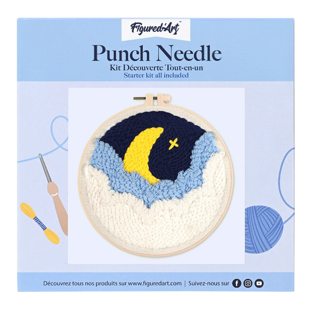 Punch Needle 20 x 20 cm Verborgener Mond
