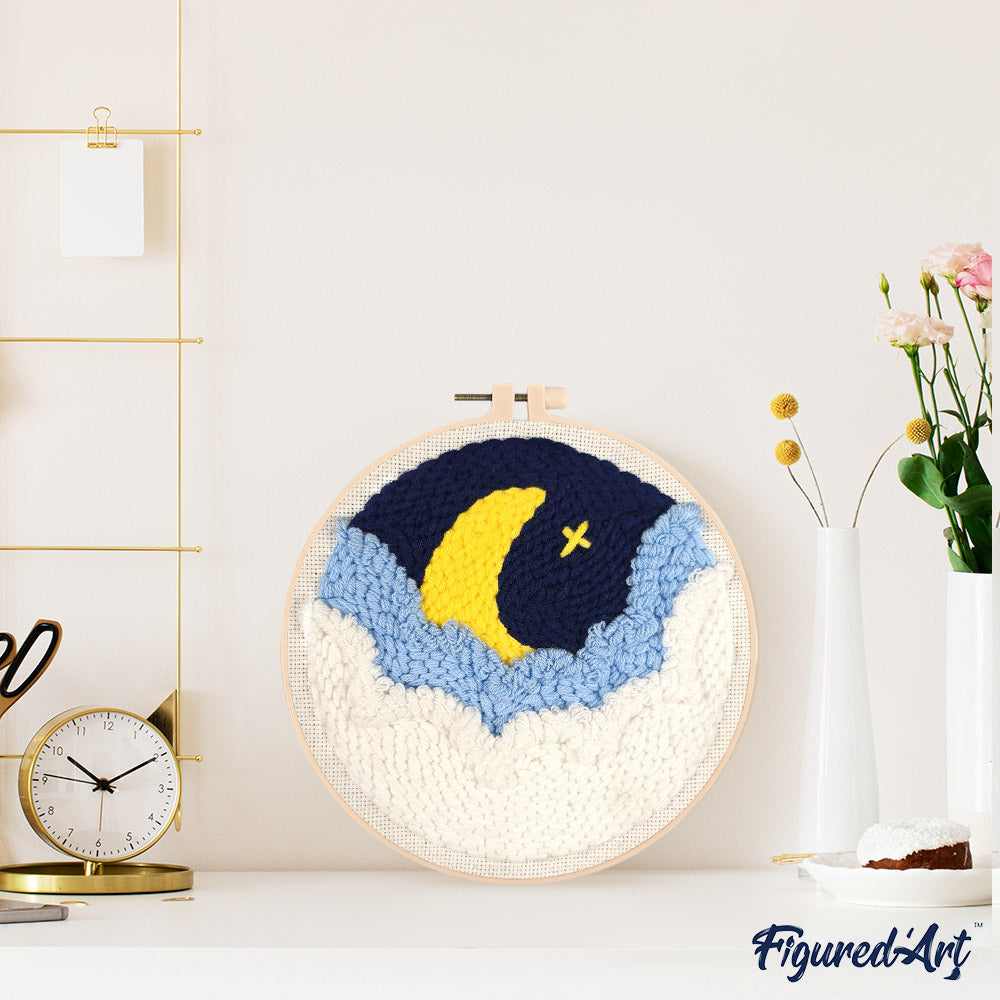 Punch Needle 20 x 20 cm Verborgener Mond