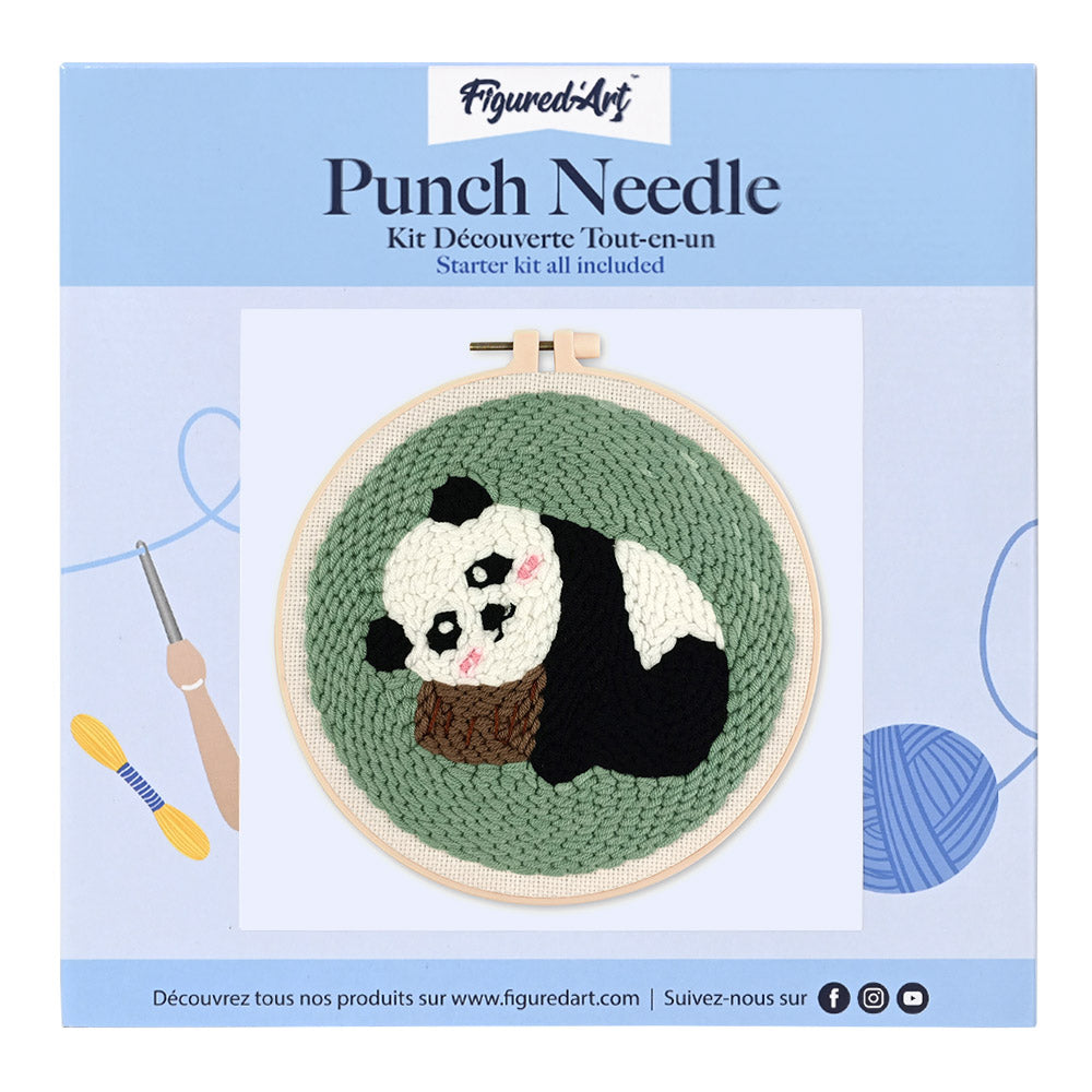 Punch Needle 20 x 20 cm Panda 1 - Kidis Art