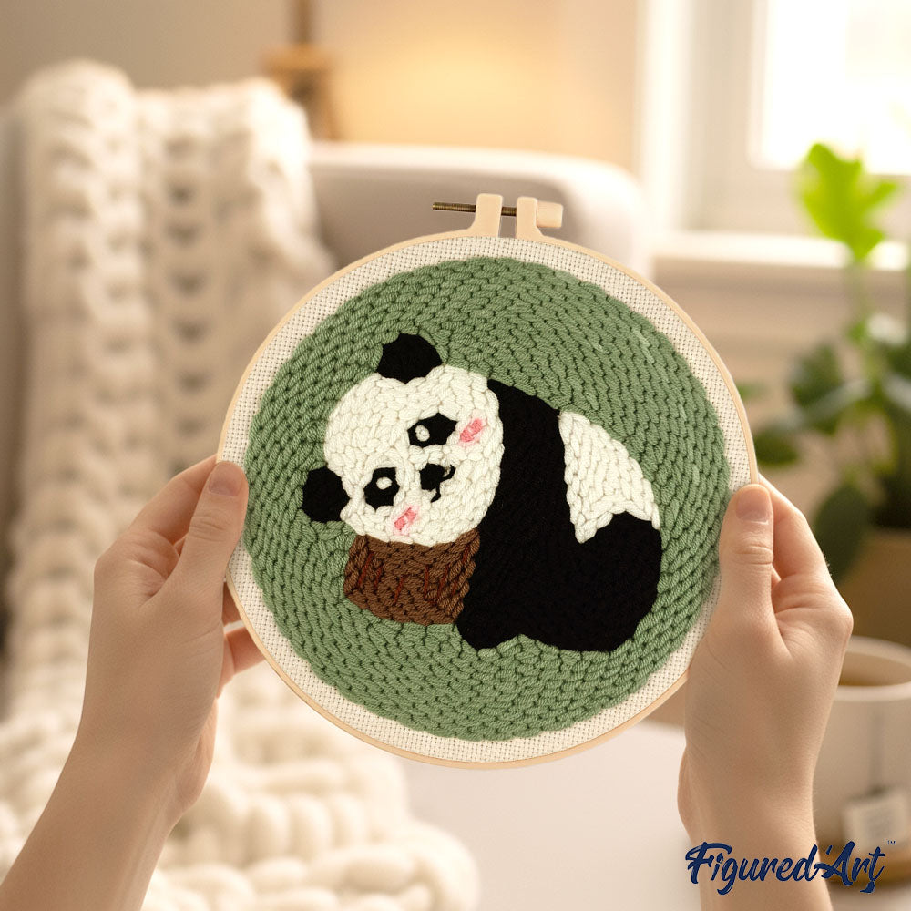 Punch Needle 20 x 20 cm Panda 1 - Kidis Art