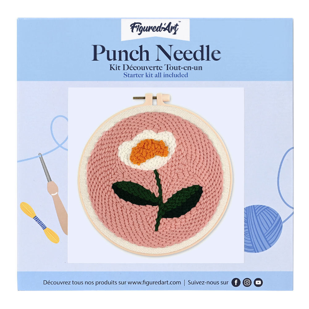 Punch Needle 20 x 20 cm Eine Margerite