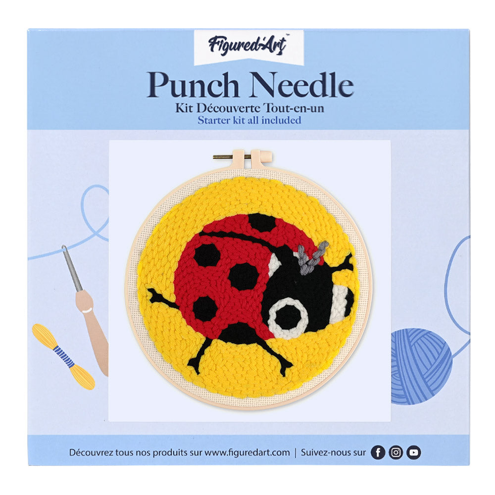 Punch Needle 20 x 20 cm Marienkäfer 