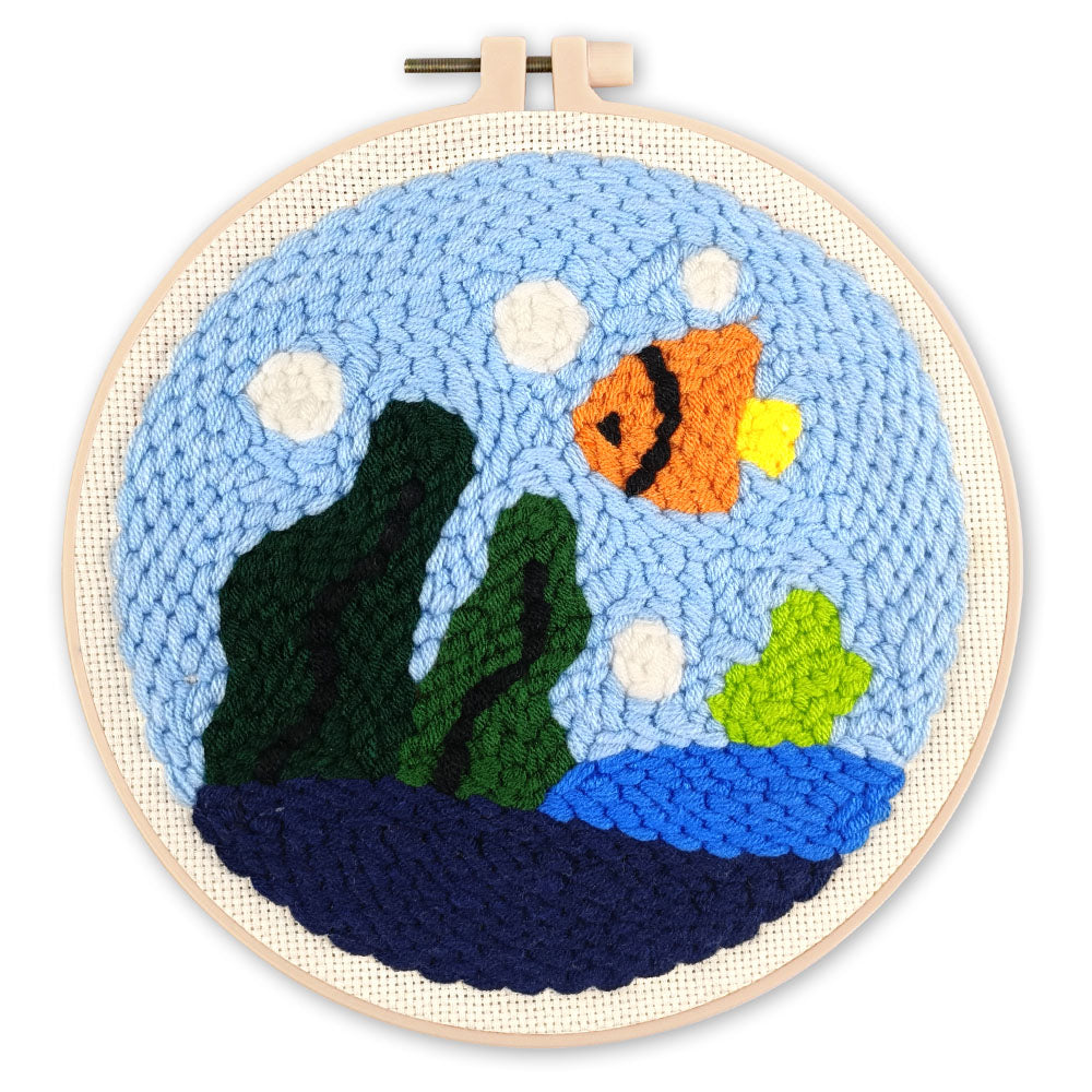 Punch Needle 20 x 20 cm Meeresleben 